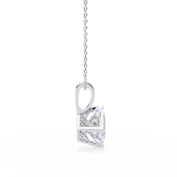 Princess-Cut Natural Diamond Solitaire Pendant