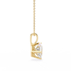 Gold Princess Cut Diamond Diagonal Solitaire Pendant