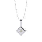 White Gold Princess Cut Diamond Kite Drop Pendant