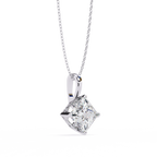 White Gold Princess Cut Diamond Kite Drop Pendant