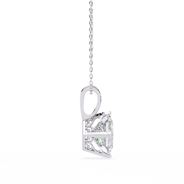 Princess-Cut Natural Diamond Solitaire Pendant