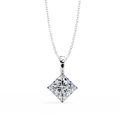 White Gold Princess Cut Diamond Kite Drop Pendant