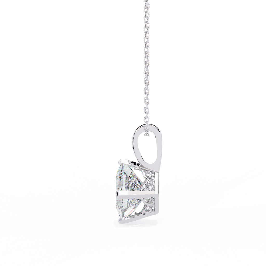 Princess-Cut Natural Diamond Solitaire Pendant