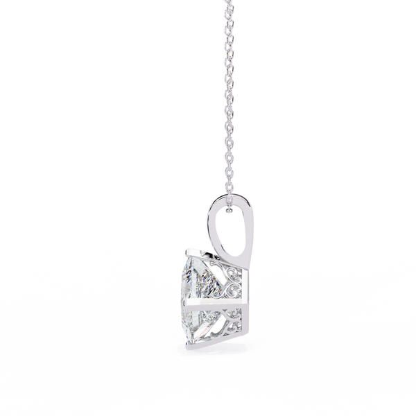 Princess-Cut Natural Diamond Solitaire Pendant