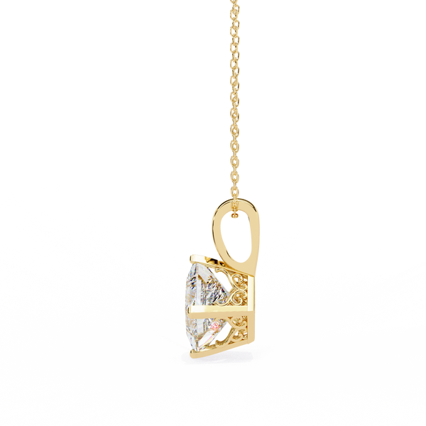 Princess-Cut Natural Diamond Solitaire Pendant