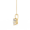 Gold Princess Cut Diamond Diagonal Solitaire Pendant
