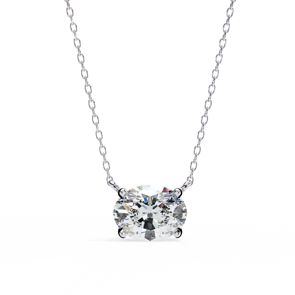 Oval Cut Diamond Solitaire Pendant
