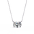 White Gold East-West Oval Four-Claw Diamond Pendant