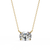 Gold East-West Oval Diamond Four-Prong Solitaire Pendant