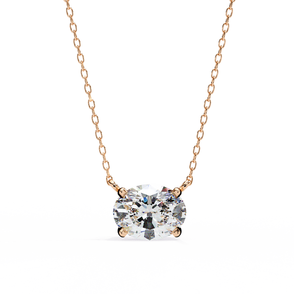 Oval Cut Diamond Solitaire Pendant
