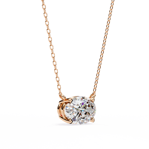 Oval Cut Diamond Solitaire Pendant