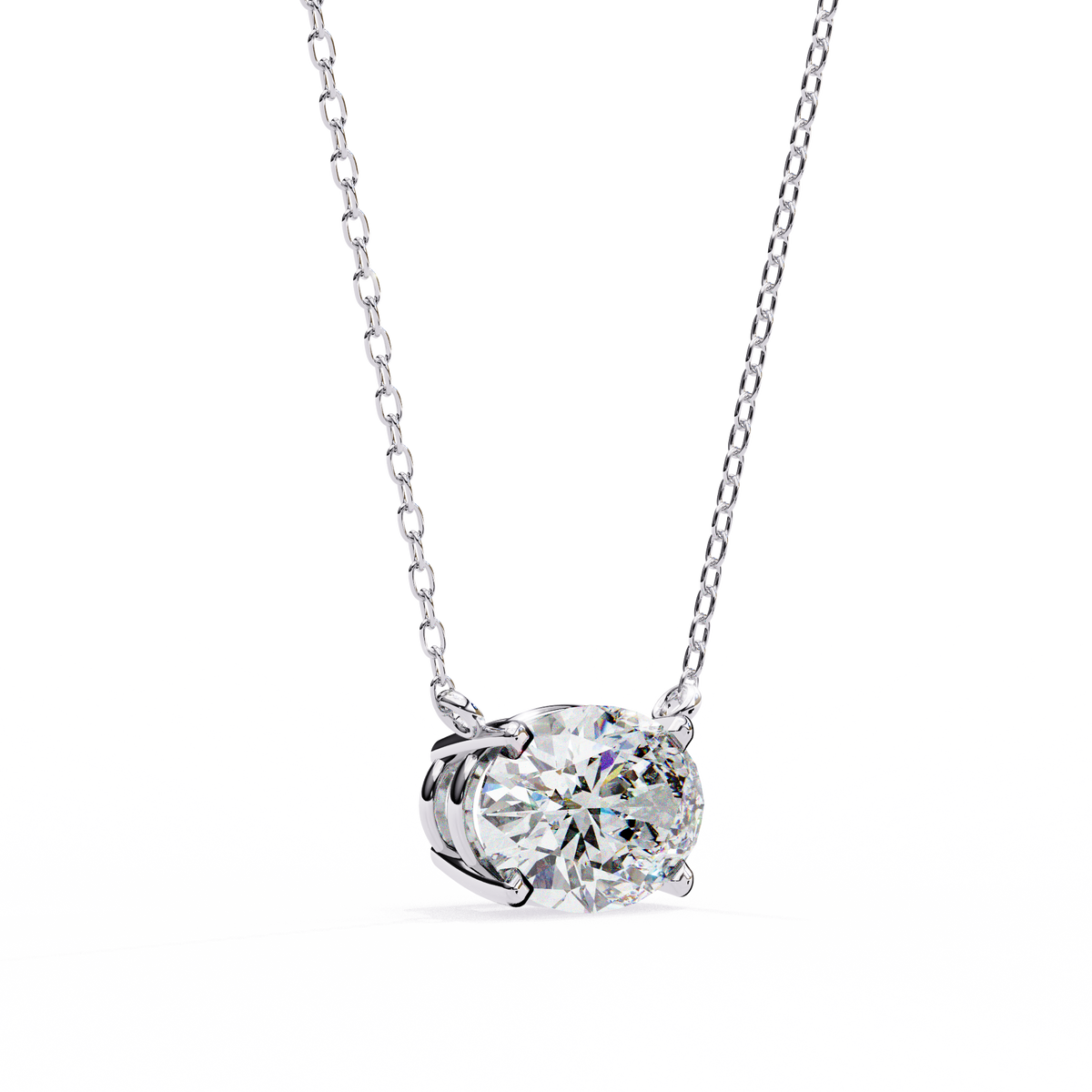 Oval Cut Diamond Solitaire Pendant