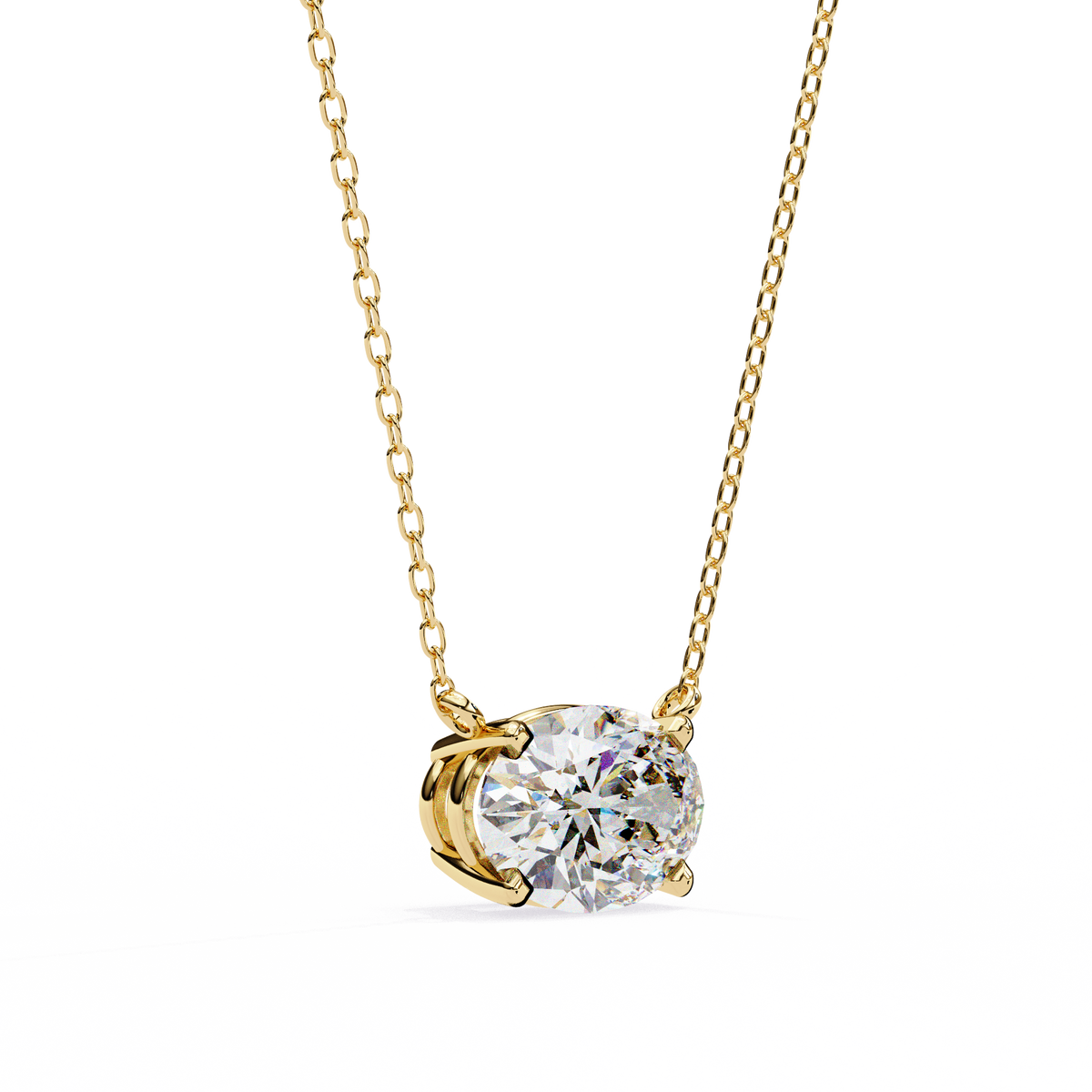 Oval Cut Diamond Solitaire Pendant