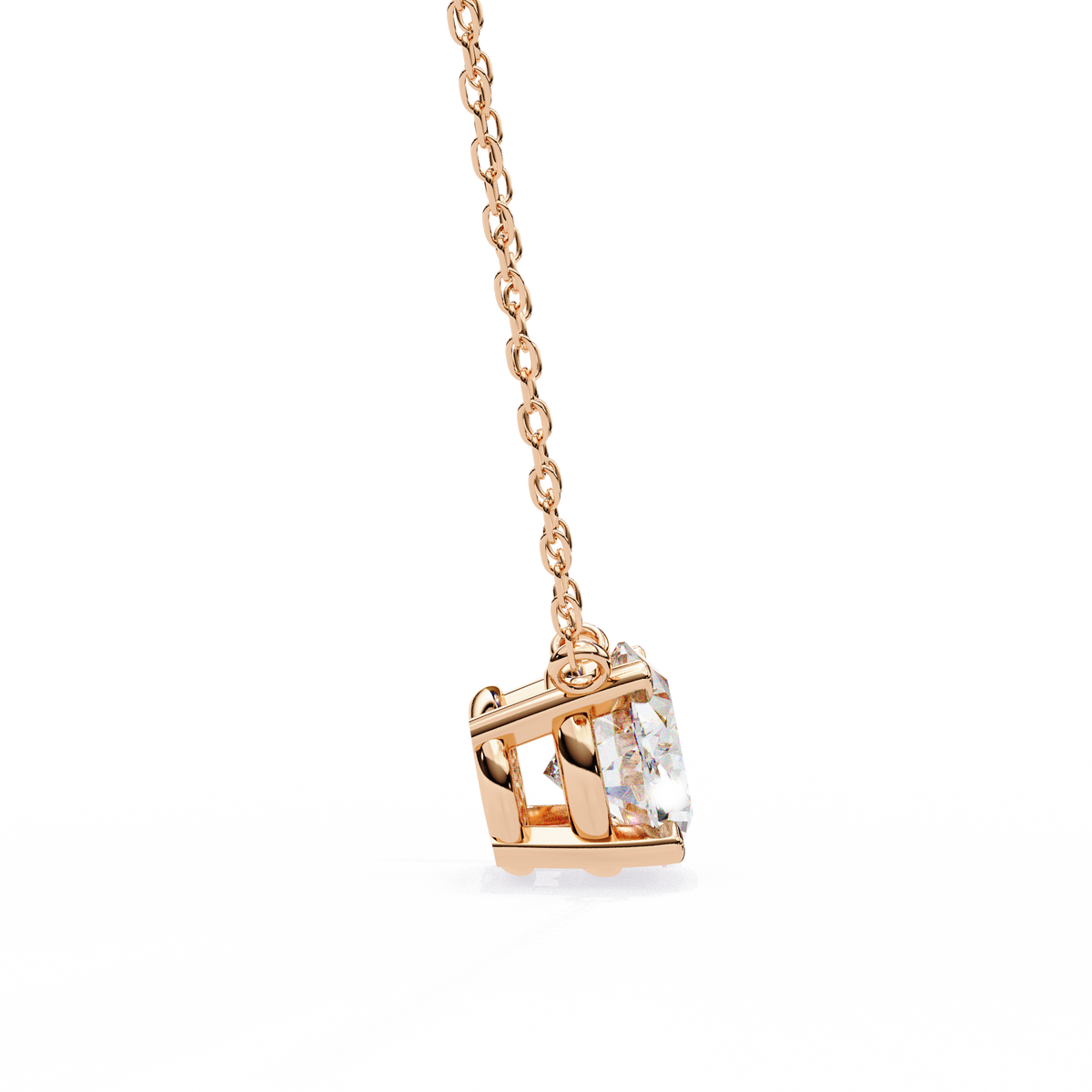 Oval Cut Diamond Solitaire Pendant