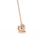 Rose Gold East-West Oval Diamond Four-Prong Solitaire Pendant