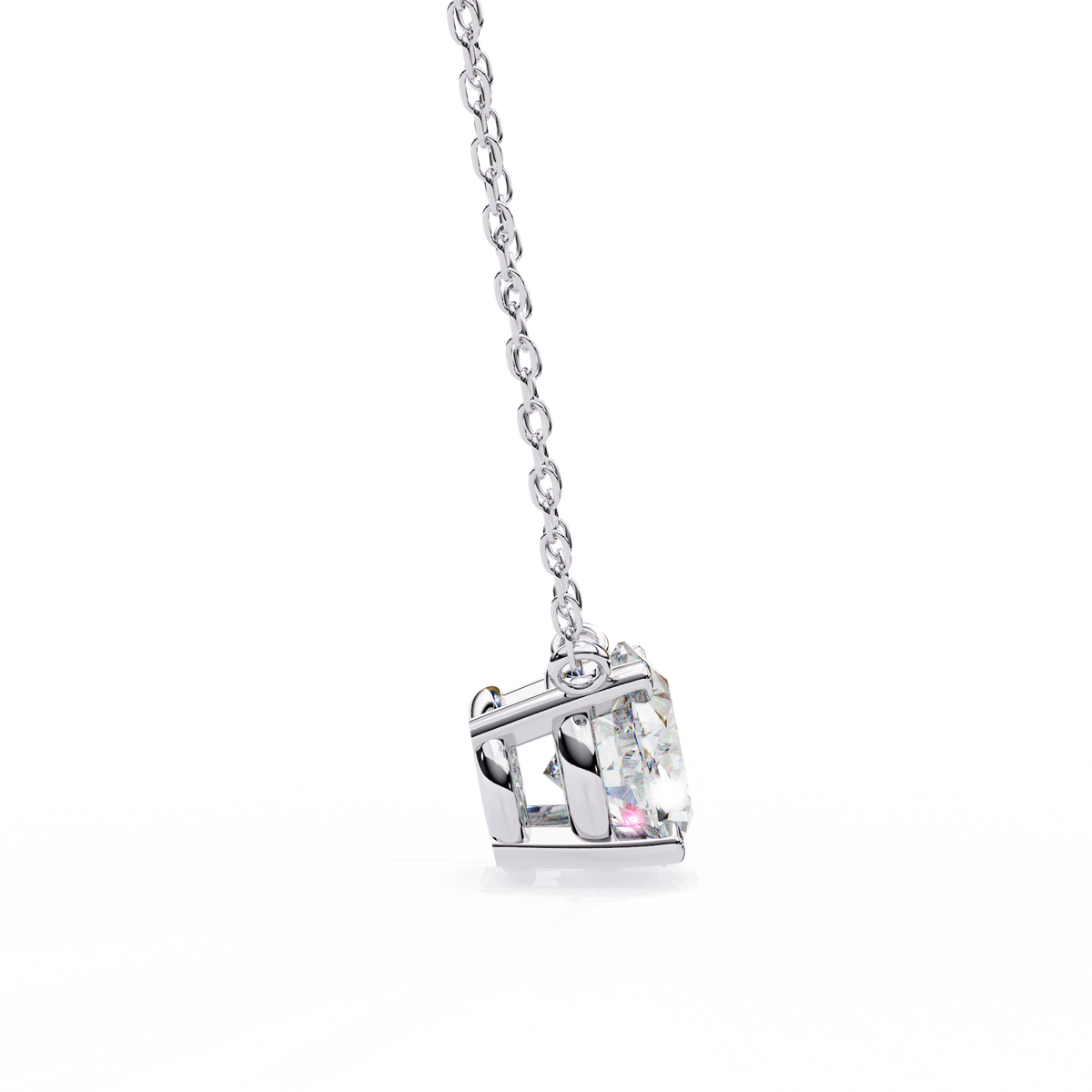 Oval Cut Diamond Solitaire Pendant