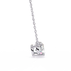 White Gold East-West Oval Four-Claw Diamond Pendant