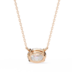 Rose Gold East-West Oval Diamond Four-Prong Solitaire Pendant