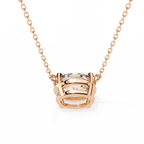 Rose Gold East-West Oval Diamond Four-Prong Solitaire Pendant