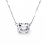 White Gold East-West Oval Four-Claw Diamond Pendant