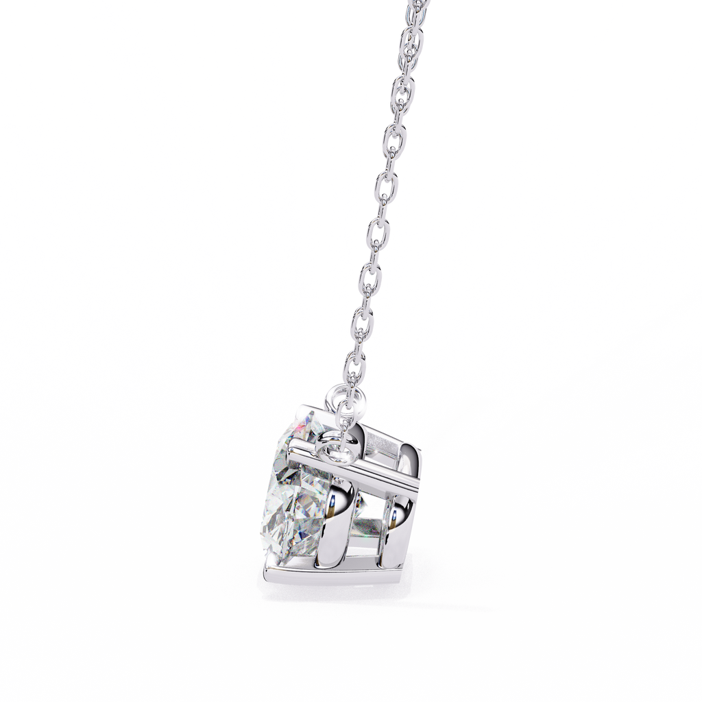 Oval Cut Diamond Solitaire Pendant