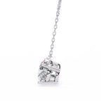 White Gold East-West Oval Four-Claw Diamond Pendant