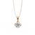 Rose Gold Round Brilliant Diamond Ribbed Bail Solitaire Pendant