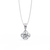 White Gold Double-Claw Round Brilliant Fluted Bail Pendant