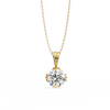 Gold Round Brilliant Diamond Ribbed Bail Solitaire Pendant