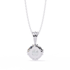 White Gold Double-Claw Round Brilliant Fluted Bail Pendant