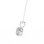 White Gold Double-Claw Round Brilliant Fluted Bail Pendant