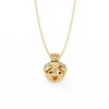 Gold Round Brilliant Diamond Ribbed Bail Solitaire Pendant