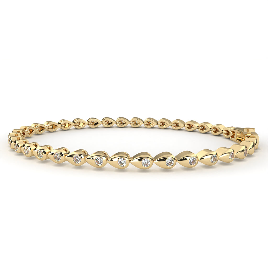Bezel-Set Diamond Tennis Bracelet