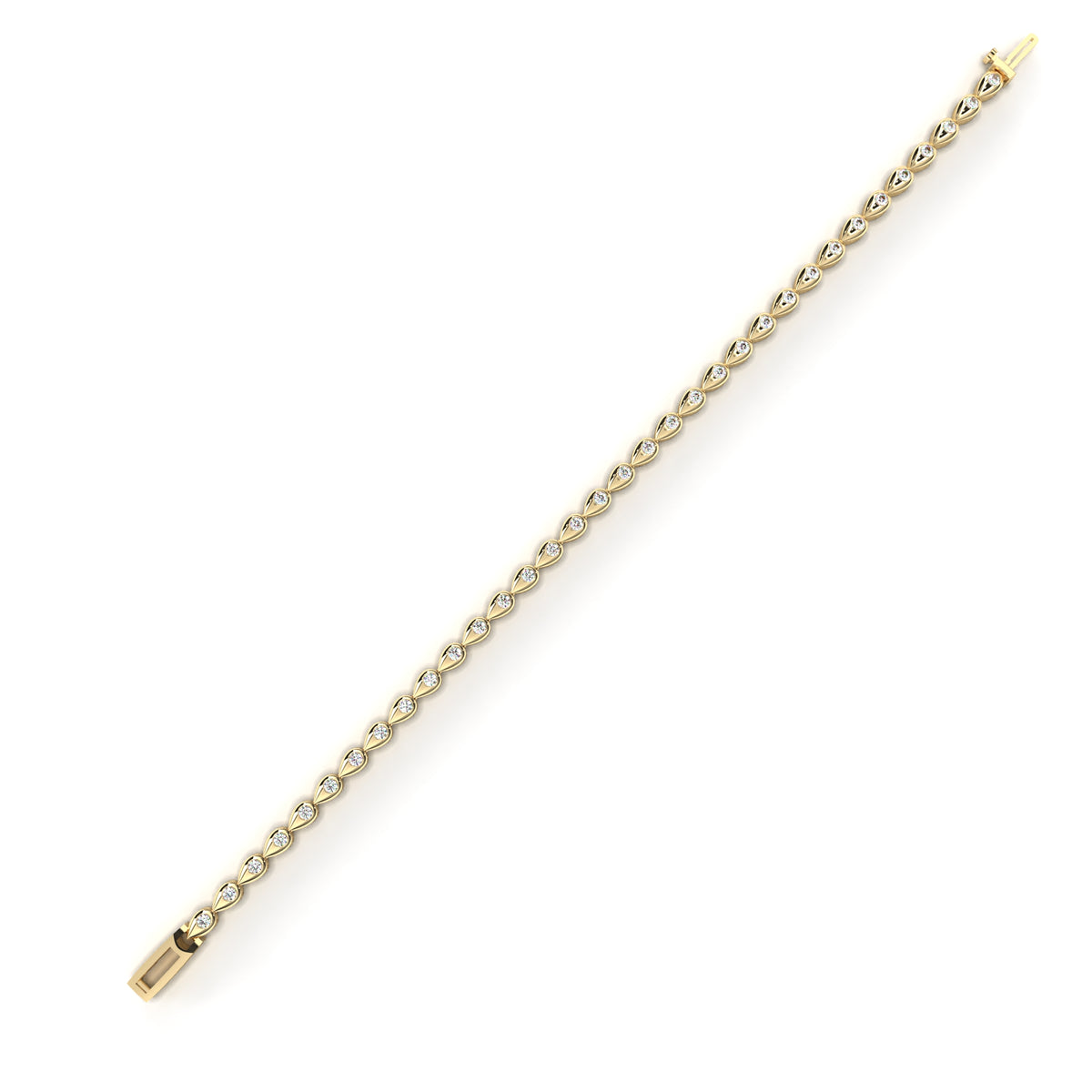 Bezel-Set Diamond Tennis Bracelet
