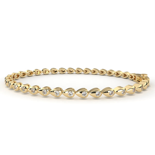 Bezel-Set Diamond Tennis Bracelet