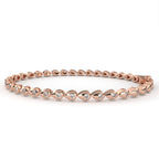 Rose Gold Teardrop Diamond Bangle Bracelet