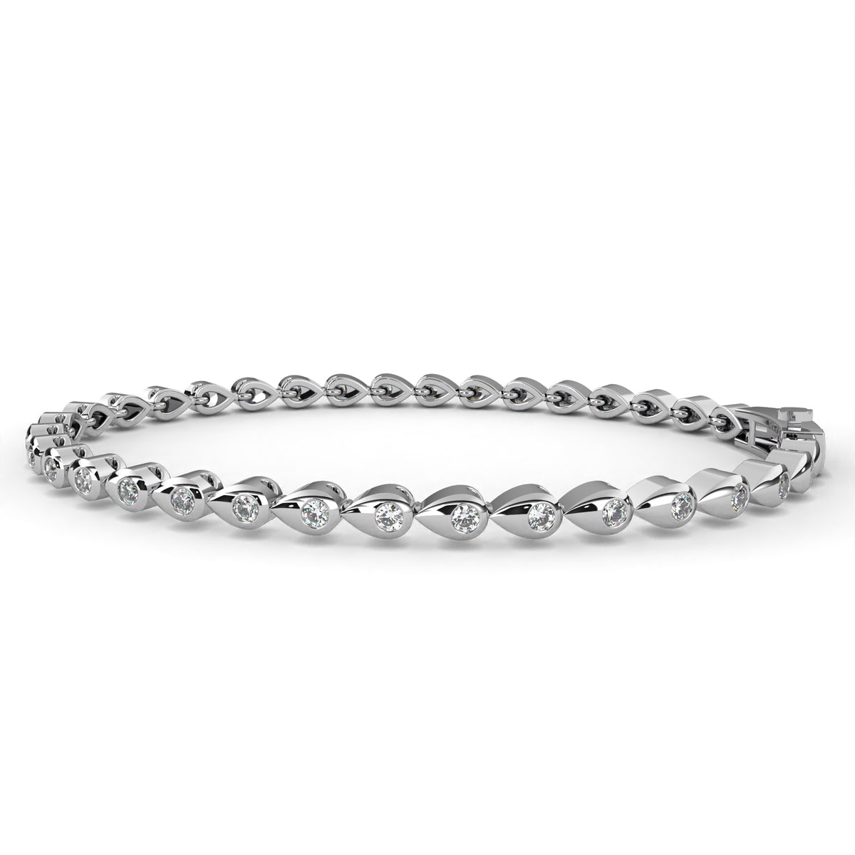 Bezel-Set Diamond Tennis Bracelet