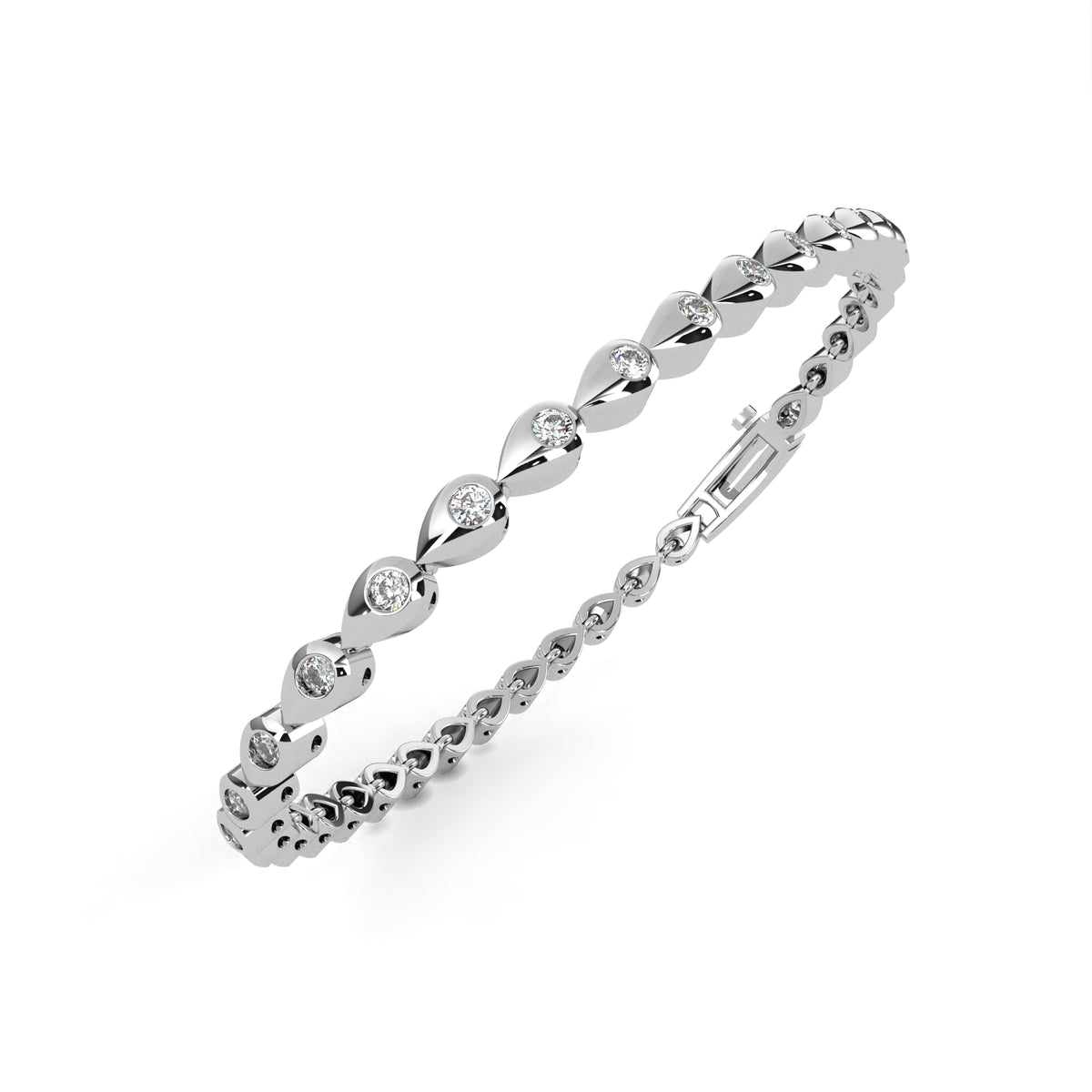 Bezel-Set Diamond Tennis Bracelet