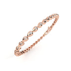 Rose Gold Teardrop Diamond Bangle Bracelet
