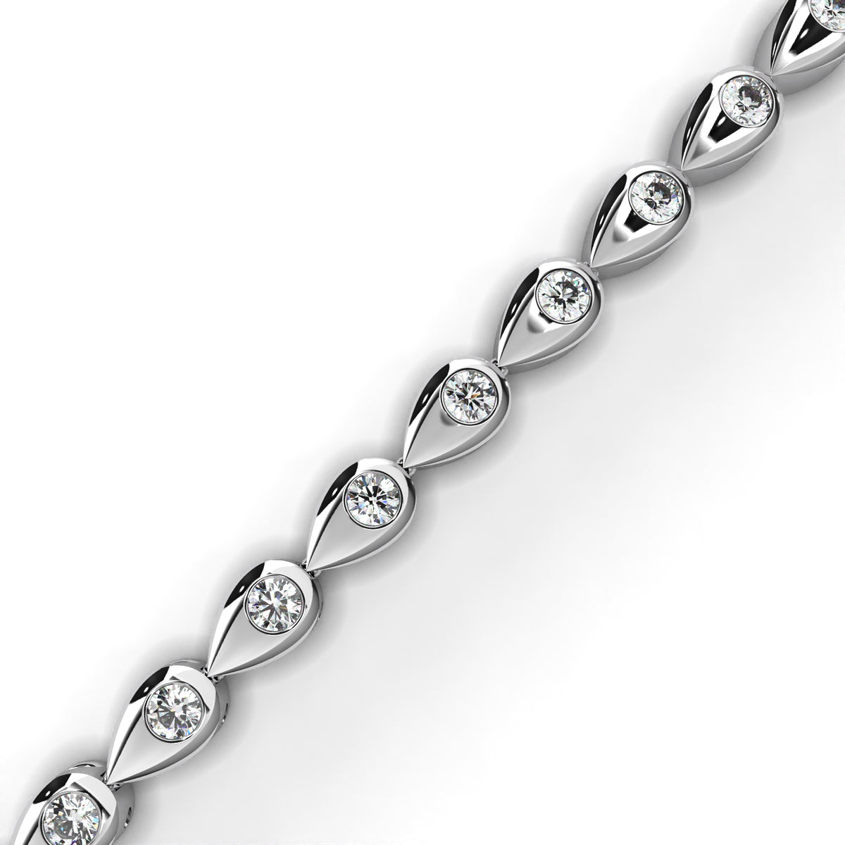Bezel-Set Diamond Tennis Bracelet