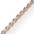 Rose Gold Teardrop Diamond Bangle Bracelet