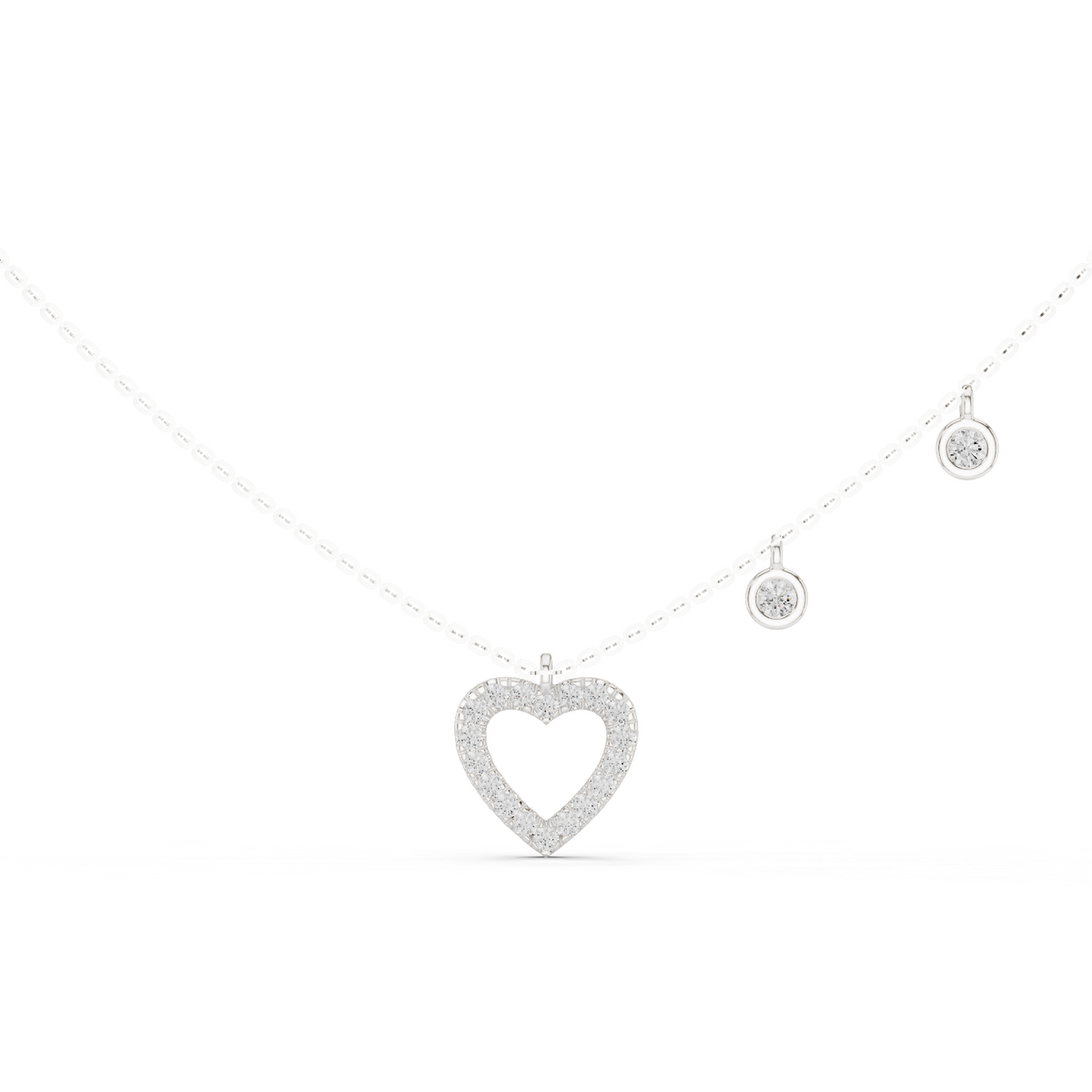 Rosalie Heart Silver Necklace