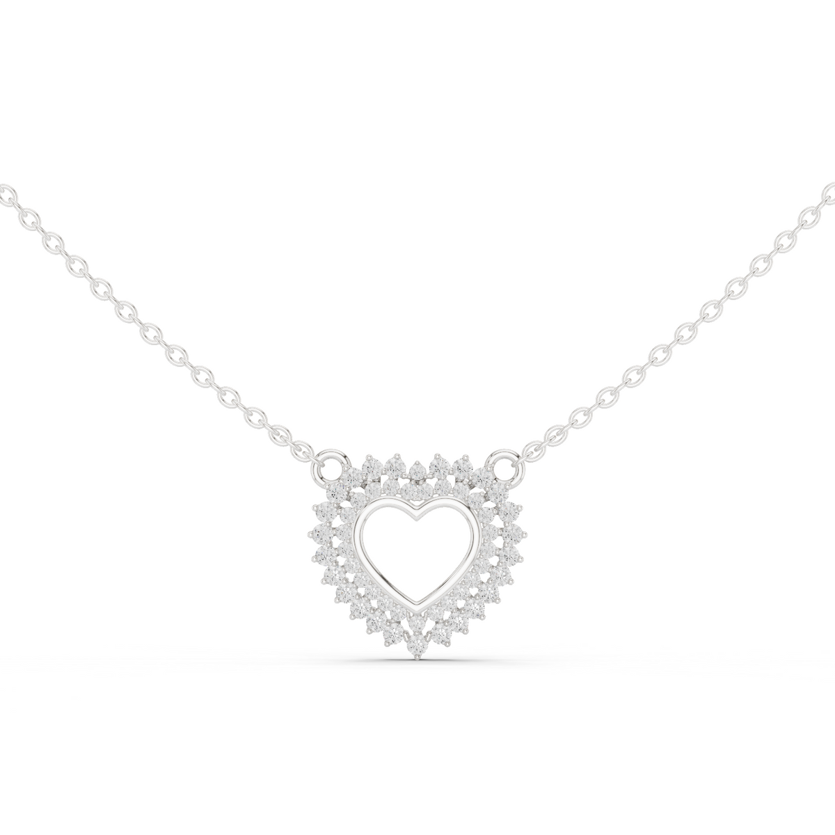 Seraphina Heart Silver Necklace