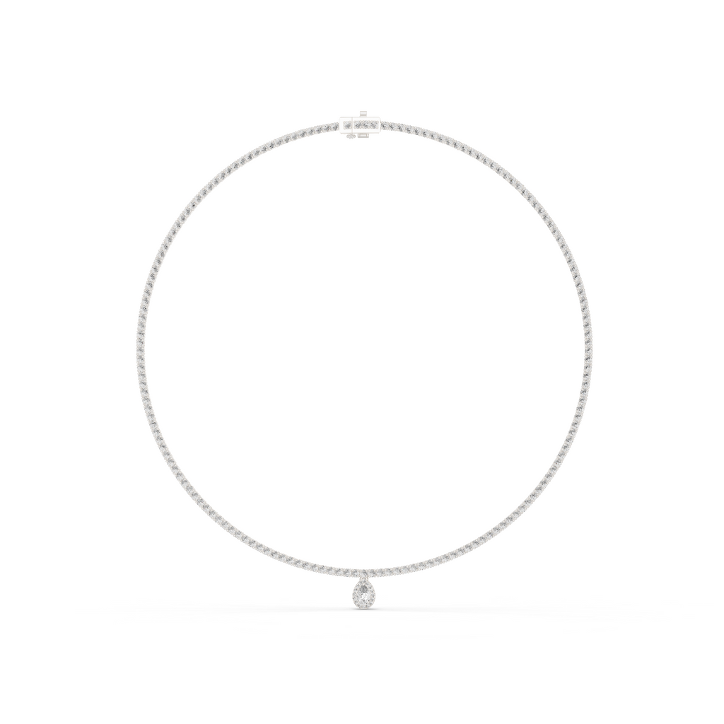 Genevieve Drop Silver Necklace