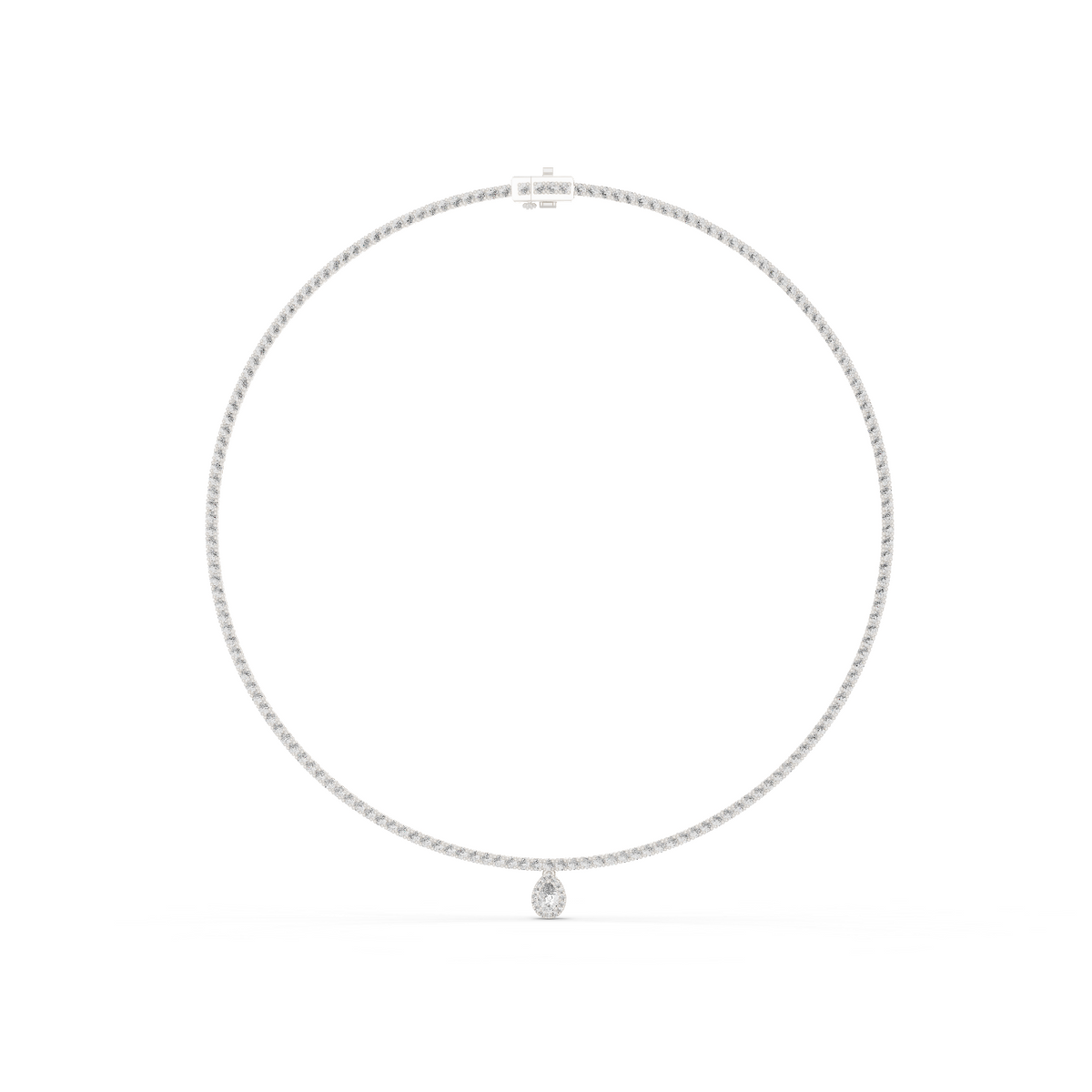 Genevieve Drop Silver Necklace