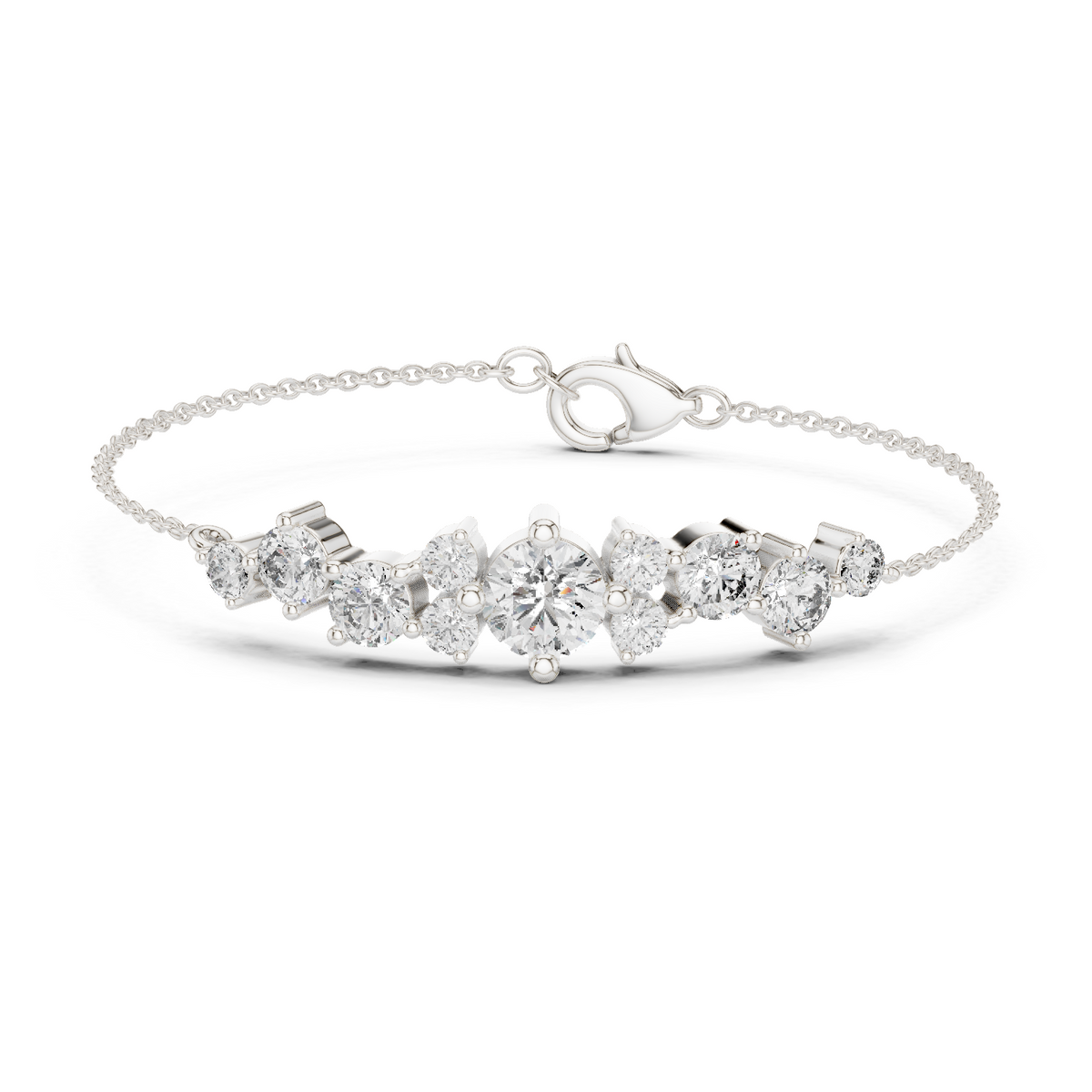 Étoile Scattered Diamond Cluster Chain Bracelet