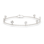 Floating Diamond Drop Charm Chain Bracelet
