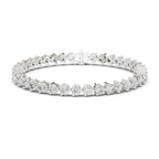 Three-Prong Round Diamond Tennis Bracelet