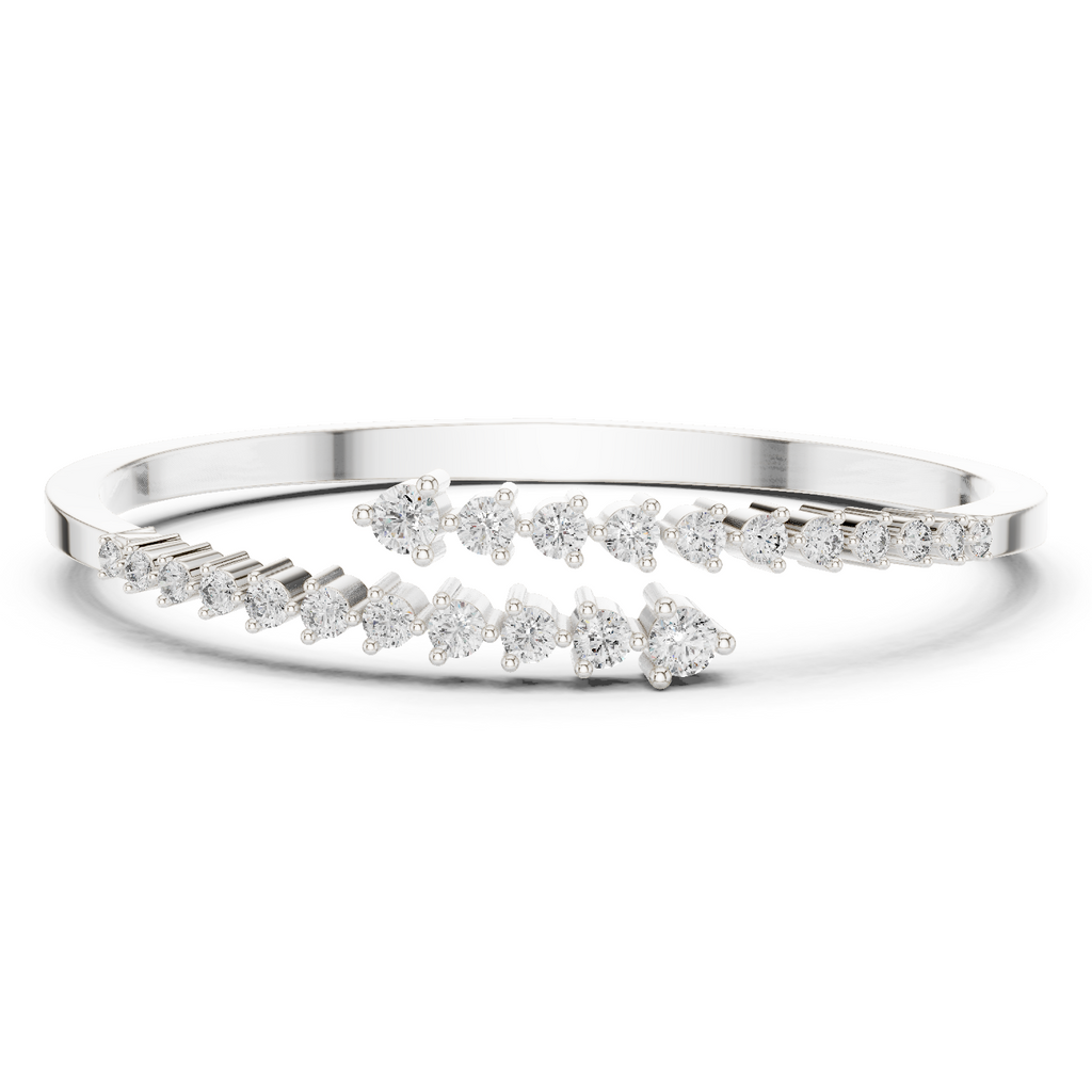 Graduated Round Diamond Bypass Bracelet