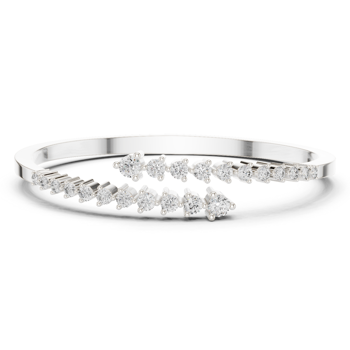 Graduated Round Diamond Bypass Bracelet